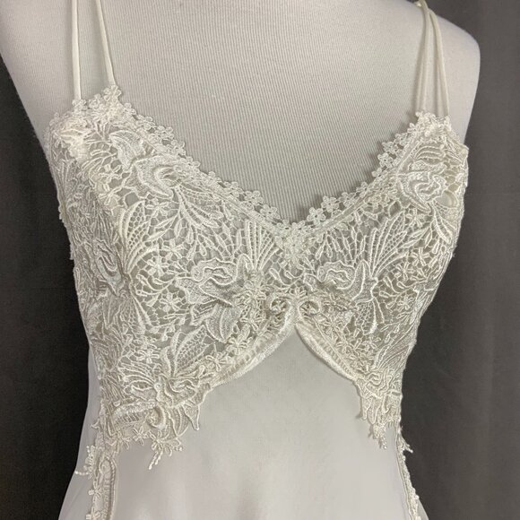 Vintage Cacique Paris White Lace babydoll Slip Dress Chemise Sz S - Picture 4 of 16